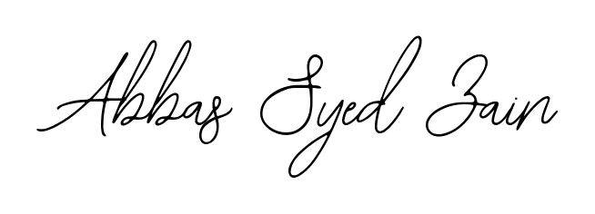 Create an unforgettable impression when signing with Abbas Syed Zain name styled in Bearetta-2O07w typography. 100% free online generator. Abbas Syed Zain signature style 12 images and pictures png