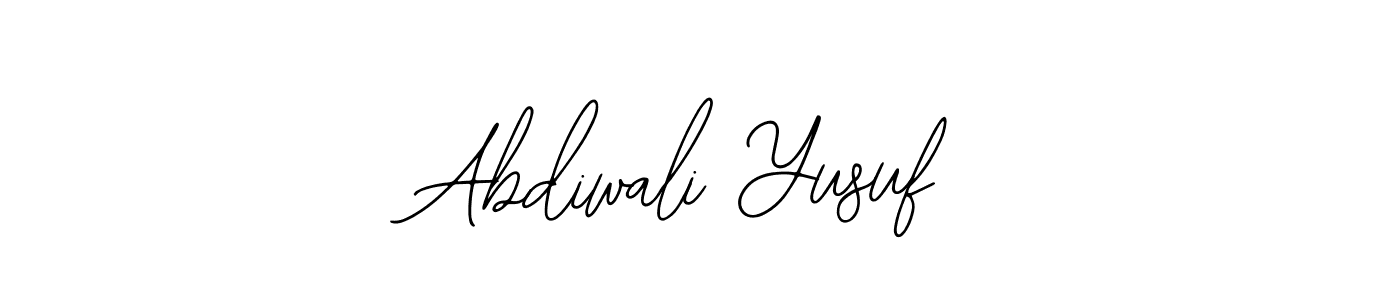 You should practise on your own different ways (Bearetta-2O07w) to write your name (Abdiwali Yusuf) in signature. don't let someone else do it for you. Abdiwali Yusuf signature style 12 images and pictures png