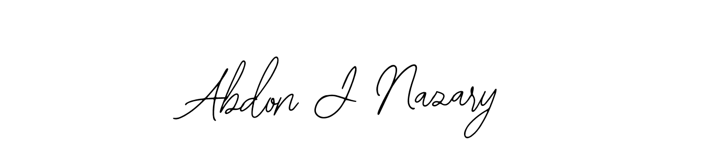 How to make Abdon J Nazary name signature. Use Bearetta-2O07w style for creating short signs online. This is the latest handwritten sign. Abdon J Nazary signature style 12 images and pictures png