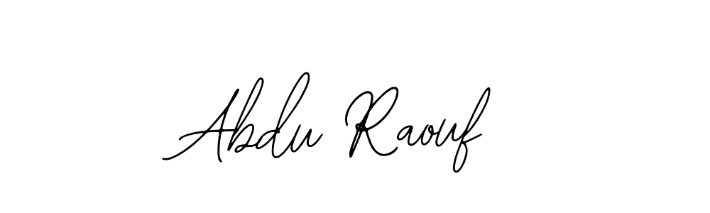 How to make Abdu Raouf name signature. Use Bearetta-2O07w style for creating short signs online. This is the latest handwritten sign. Abdu Raouf signature style 12 images and pictures png