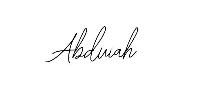Use a signature maker to create a handwritten signature online. With this signature software, you can design (Bearetta-2O07w) your own signature for name Abduiah. Abduiah signature style 12 images and pictures png
