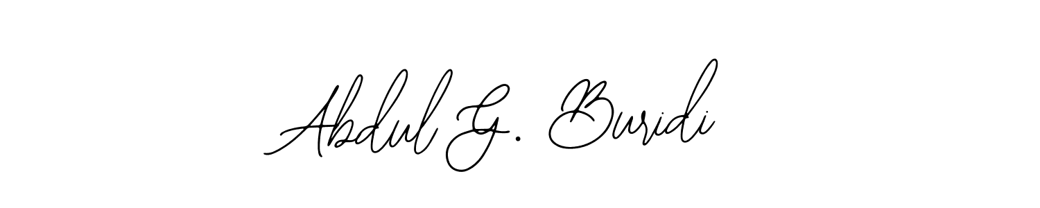 Bearetta-2O07w is a professional signature style that is perfect for those who want to add a touch of class to their signature. It is also a great choice for those who want to make their signature more unique. Get Abdul G. Buridi name to fancy signature for free. Abdul G. Buridi signature style 12 images and pictures png