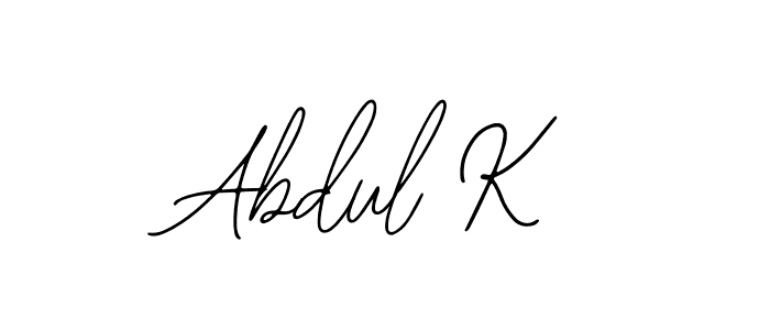 Design your own signature with our free online signature maker. With this signature software, you can create a handwritten (Bearetta-2O07w) signature for name Abdul K. Abdul K signature style 12 images and pictures png