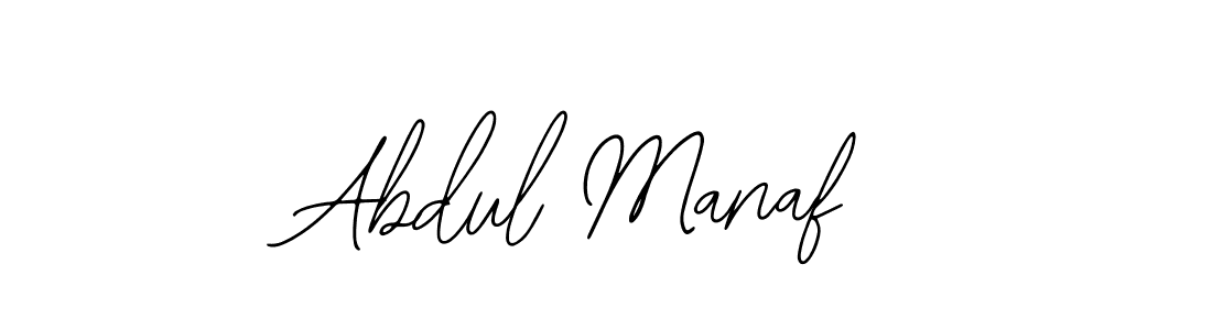 How to make Abdul Manaf name signature. Use Bearetta-2O07w style for creating short signs online. This is the latest handwritten sign. Abdul Manaf signature style 12 images and pictures png