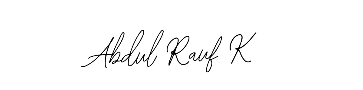 Use a signature maker to create a handwritten signature online. With this signature software, you can design (Bearetta-2O07w) your own signature for name Abdul Rauf K. Abdul Rauf K signature style 12 images and pictures png