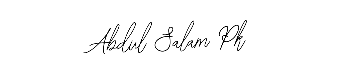 Design your own signature with our free online signature maker. With this signature software, you can create a handwritten (Bearetta-2O07w) signature for name Abdul Salam Pk. Abdul Salam Pk signature style 12 images and pictures png