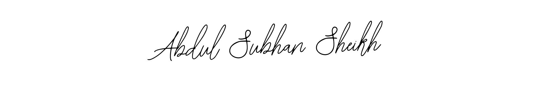 Make a beautiful signature design for name Abdul Subhan Sheikh. With this signature (Bearetta-2O07w) style, you can create a handwritten signature for free. Abdul Subhan Sheikh signature style 12 images and pictures png