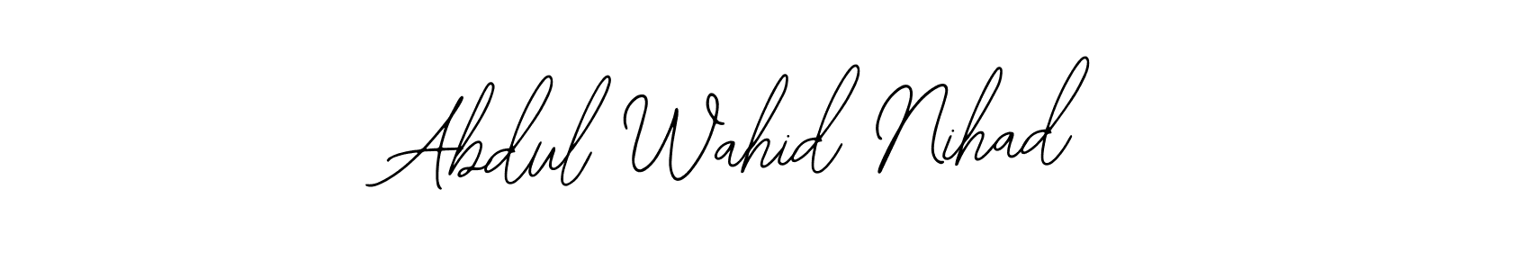 You can use this online signature creator to create a handwritten signature for the name Abdul Wahid Nihad. This is the best online autograph maker. Abdul Wahid Nihad signature style 12 images and pictures png