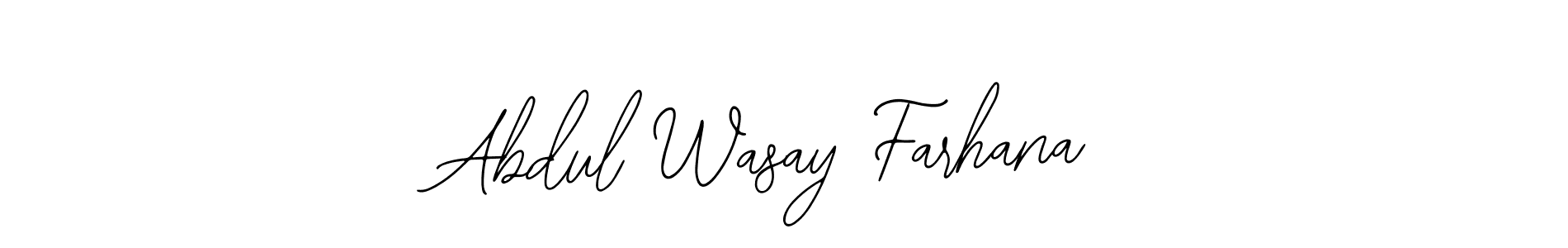 Also we have Abdul Wasay Farhana name is the best signature style. Create professional handwritten signature collection using Bearetta-2O07w autograph style. Abdul Wasay Farhana signature style 12 images and pictures png
