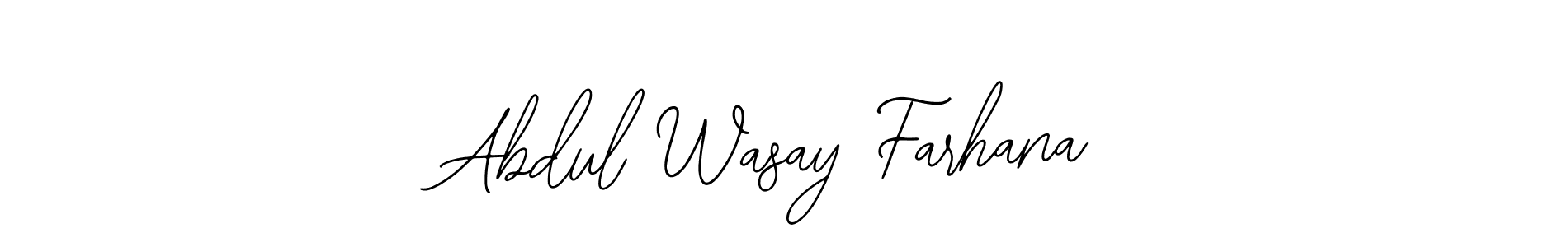 Also we have Abdul Wasay Farhana name is the best signature style. Create professional handwritten signature collection using Bearetta-2O07w autograph style. Abdul Wasay Farhana signature style 12 images and pictures png