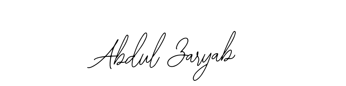 Use a signature maker to create a handwritten signature online. With this signature software, you can design (Bearetta-2O07w) your own signature for name Abdul Zaryab. Abdul Zaryab signature style 12 images and pictures png