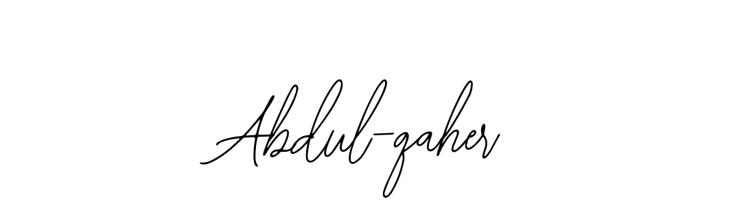 You should practise on your own different ways (Bearetta-2O07w) to write your name (Abdul-qaher) in signature. don't let someone else do it for you. Abdul-qaher signature style 12 images and pictures png