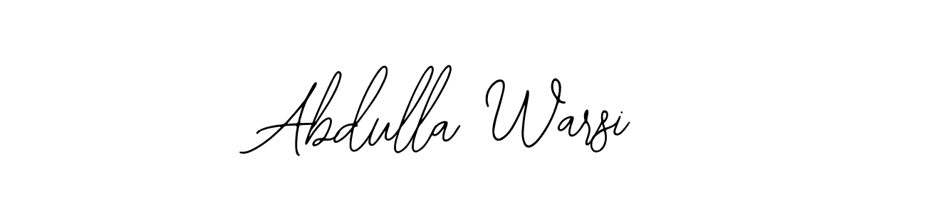 Use a signature maker to create a handwritten signature online. With this signature software, you can design (Bearetta-2O07w) your own signature for name Abdulla Warsi. Abdulla Warsi signature style 12 images and pictures png