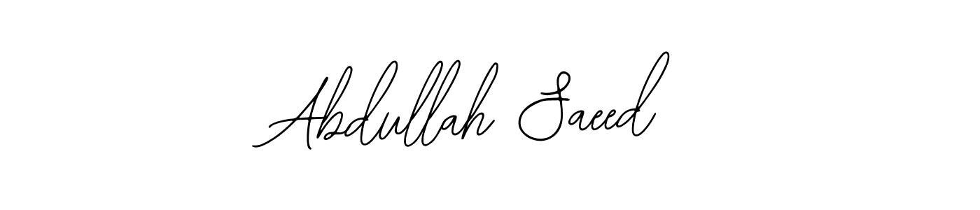 The best way (Bearetta-2O07w) to make a short signature is to pick only two or three words in your name. The name Abdullah Saeed include a total of six letters. For converting this name. Abdullah Saeed signature style 12 images and pictures png