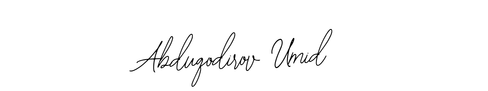 Use a signature maker to create a handwritten signature online. With this signature software, you can design (Bearetta-2O07w) your own signature for name Abduqodirov Umid. Abduqodirov Umid signature style 12 images and pictures png