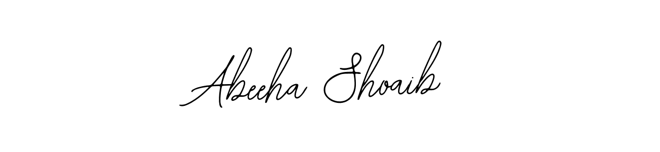 You should practise on your own different ways (Bearetta-2O07w) to write your name (Abeeha Shoaib) in signature. don't let someone else do it for you. Abeeha Shoaib signature style 12 images and pictures png