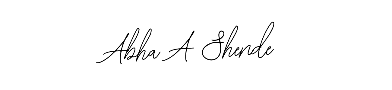 Also You can easily find your signature by using the search form. We will create Abha A Shende name handwritten signature images for you free of cost using Bearetta-2O07w sign style. Abha A Shende signature style 12 images and pictures png