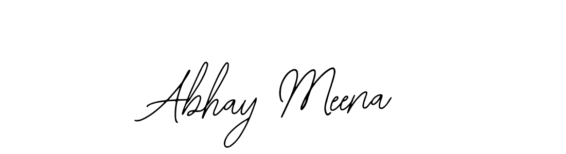 How to make Abhay Meena name signature. Use Bearetta-2O07w style for creating short signs online. This is the latest handwritten sign. Abhay Meena signature style 12 images and pictures png