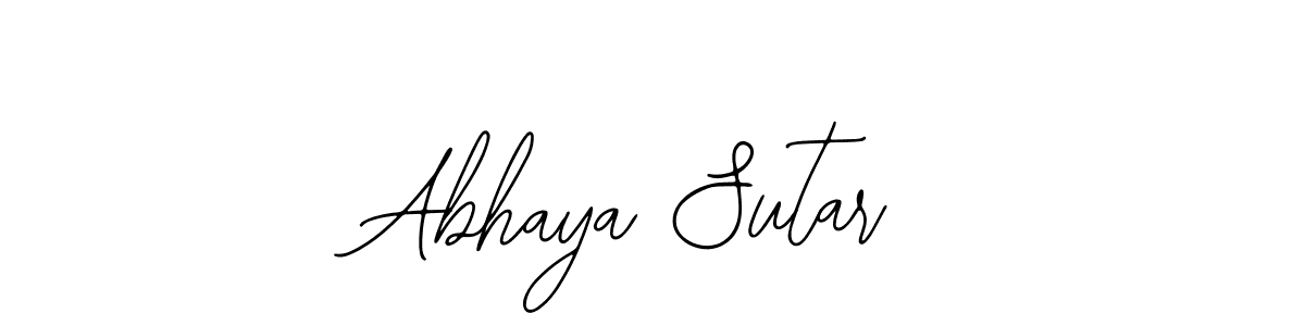 How to make Abhaya Sutar name signature. Use Bearetta-2O07w style for creating short signs online. This is the latest handwritten sign. Abhaya Sutar signature style 12 images and pictures png