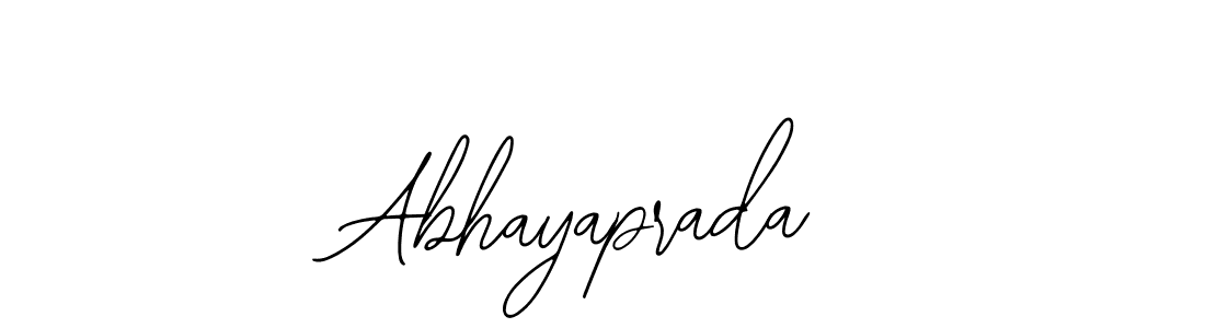 How to make Abhayaprada name signature. Use Bearetta-2O07w style for creating short signs online. This is the latest handwritten sign. Abhayaprada signature style 12 images and pictures png