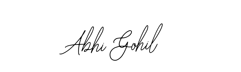 You should practise on your own different ways (Bearetta-2O07w) to write your name (Abhi Gohil) in signature. don't let someone else do it for you. Abhi Gohil signature style 12 images and pictures png