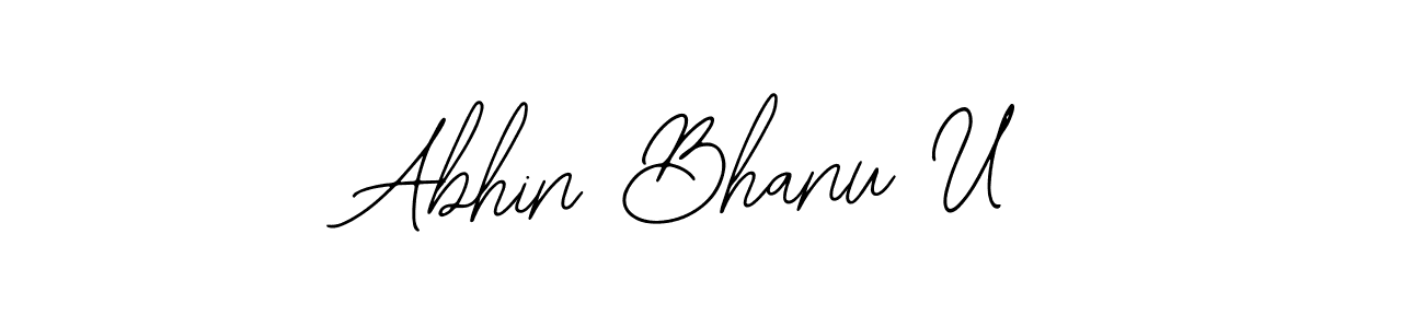 How to make Abhin Bhanu U name signature. Use Bearetta-2O07w style for creating short signs online. This is the latest handwritten sign. Abhin Bhanu U signature style 12 images and pictures png