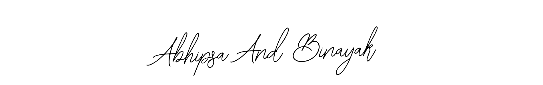 How to make Abhipsa And Binayak name signature. Use Bearetta-2O07w style for creating short signs online. This is the latest handwritten sign. Abhipsa And Binayak signature style 12 images and pictures png