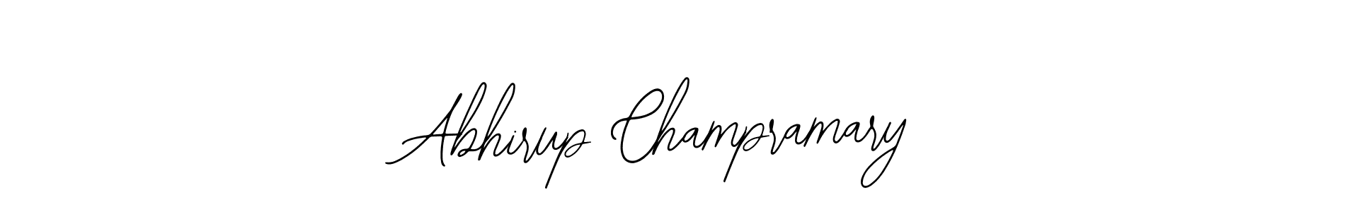 The best way (Bearetta-2O07w) to make a short signature is to pick only two or three words in your name. The name Abhirup Champramary include a total of six letters. For converting this name. Abhirup Champramary signature style 12 images and pictures png