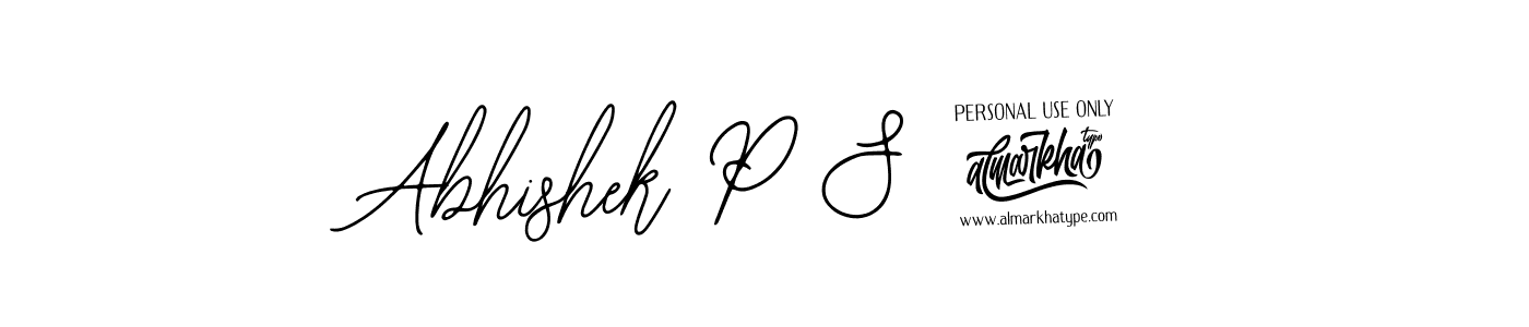 The best way (Bearetta-2O07w) to make a short signature is to pick only two or three words in your name. The name Abhishek P S 7 include a total of six letters. For converting this name. Abhishek P S 7 signature style 12 images and pictures png