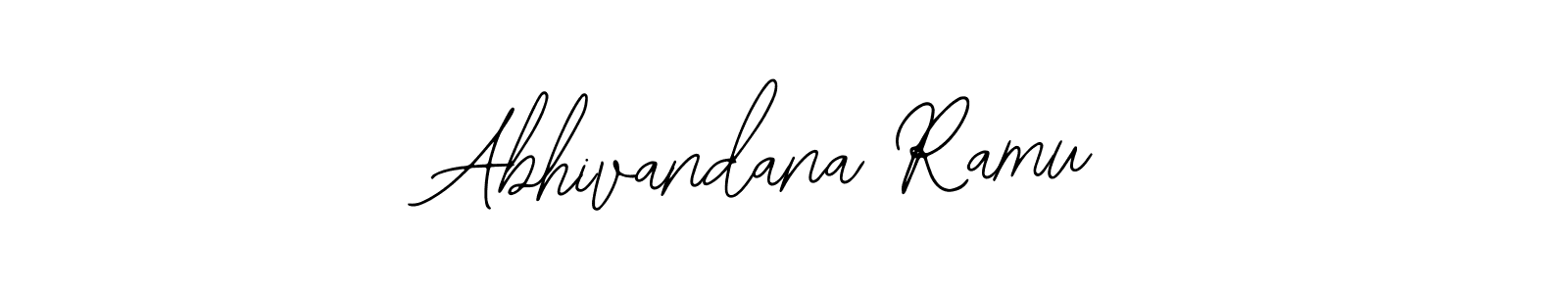The best way (Bearetta-2O07w) to make a short signature is to pick only two or three words in your name. The name Abhivandana Ramu include a total of six letters. For converting this name. Abhivandana Ramu signature style 12 images and pictures png