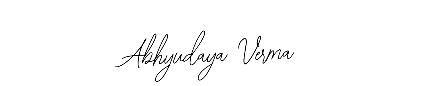 How to make Abhyudaya Verma name signature. Use Bearetta-2O07w style for creating short signs online. This is the latest handwritten sign. Abhyudaya Verma signature style 12 images and pictures png