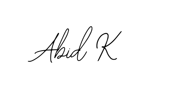 Design your own signature with our free online signature maker. With this signature software, you can create a handwritten (Bearetta-2O07w) signature for name Abid K. Abid K signature style 12 images and pictures png