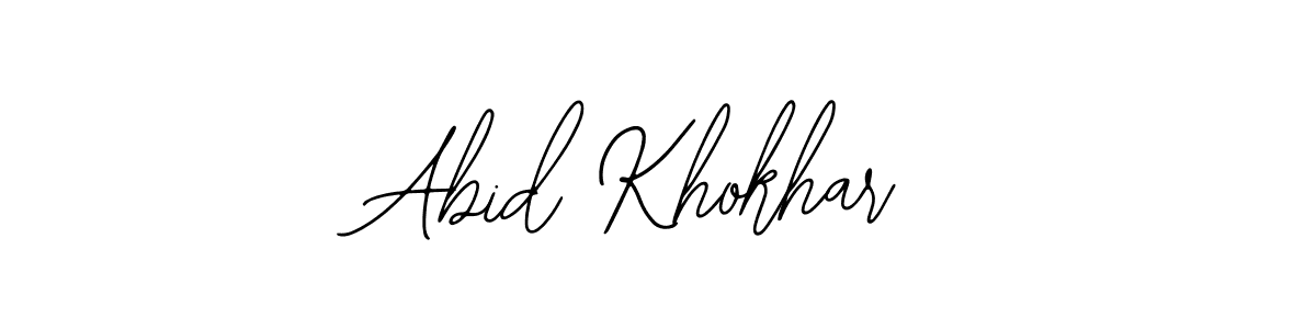 You should practise on your own different ways (Bearetta-2O07w) to write your name (Abid Khokhar) in signature. don't let someone else do it for you. Abid Khokhar signature style 12 images and pictures png