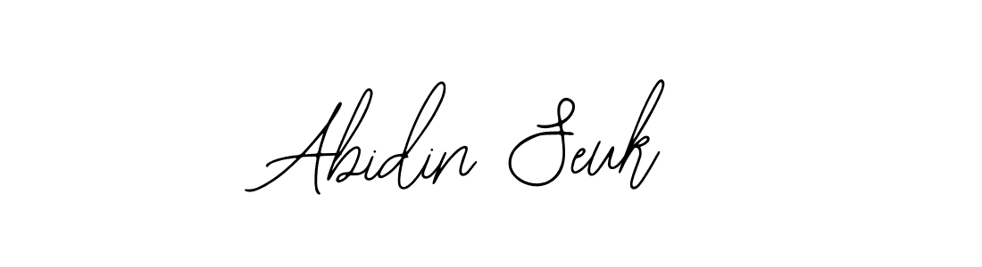 The best way (Bearetta-2O07w) to make a short signature is to pick only two or three words in your name. The name Abidin Seuk include a total of six letters. For converting this name. Abidin Seuk signature style 12 images and pictures png