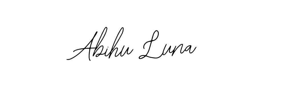 How to make Abihu Luna name signature. Use Bearetta-2O07w style for creating short signs online. This is the latest handwritten sign. Abihu Luna signature style 12 images and pictures png