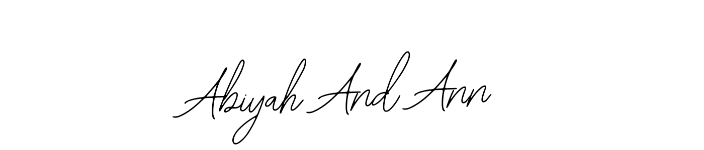 Also You can easily find your signature by using the search form. We will create Abiyah And Ann name handwritten signature images for you free of cost using Bearetta-2O07w sign style. Abiyah And Ann signature style 12 images and pictures png