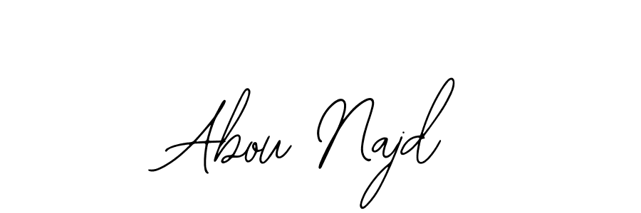 The best way (Bearetta-2O07w) to make a short signature is to pick only two or three words in your name. The name Abou Najd include a total of six letters. For converting this name. Abou Najd signature style 12 images and pictures png