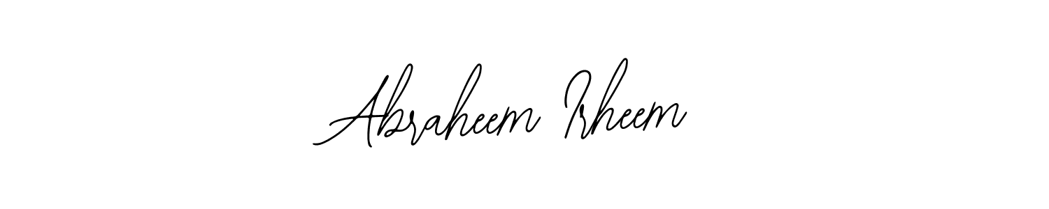 The best way (Bearetta-2O07w) to make a short signature is to pick only two or three words in your name. The name Abraheem Irheem include a total of six letters. For converting this name. Abraheem Irheem signature style 12 images and pictures png