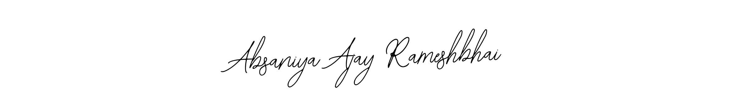 How to make Absaniya Ajay Rameshbhai name signature. Use Bearetta-2O07w style for creating short signs online. This is the latest handwritten sign. Absaniya Ajay Rameshbhai signature style 12 images and pictures png