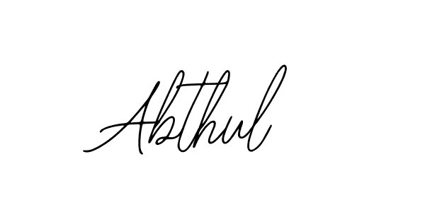 How to make Abthul name signature. Use Bearetta-2O07w style for creating short signs online. This is the latest handwritten sign. Abthul signature style 12 images and pictures png