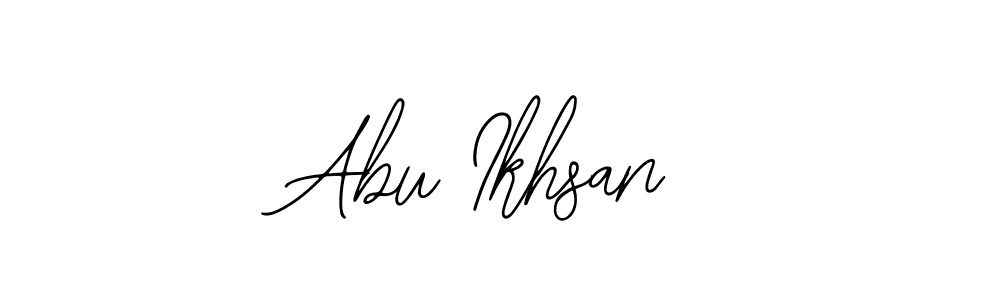 How to make Abu Ikhsan name signature. Use Bearetta-2O07w style for creating short signs online. This is the latest handwritten sign. Abu Ikhsan signature style 12 images and pictures png