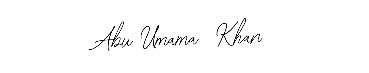 The best way (Bearetta-2O07w) to make a short signature is to pick only two or three words in your name. The name Abu Umama  Khan include a total of six letters. For converting this name. Abu Umama  Khan signature style 12 images and pictures png