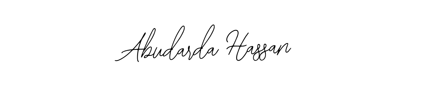 How to make Abudarda Hassan name signature. Use Bearetta-2O07w style for creating short signs online. This is the latest handwritten sign. Abudarda Hassan signature style 12 images and pictures png