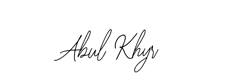 Bearetta-2O07w is a professional signature style that is perfect for those who want to add a touch of class to their signature. It is also a great choice for those who want to make their signature more unique. Get Abul Khyr name to fancy signature for free. Abul Khyr signature style 12 images and pictures png