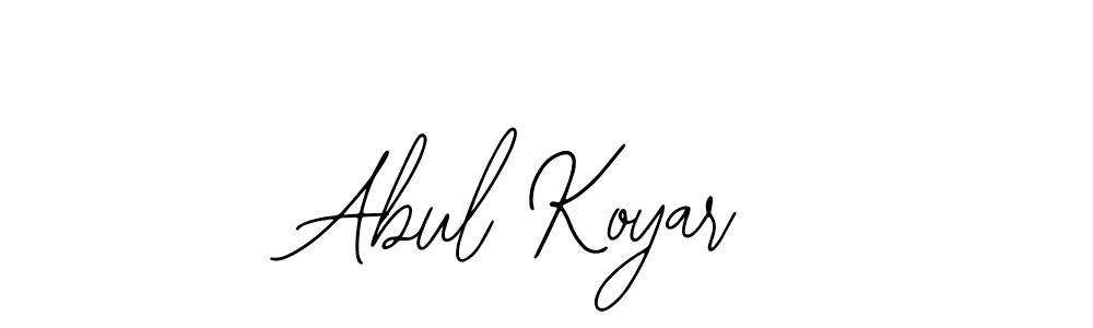 How to make Abul Koyar name signature. Use Bearetta-2O07w style for creating short signs online. This is the latest handwritten sign. Abul Koyar signature style 12 images and pictures png