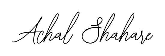 Create your official email sign-off with Achal Shahare name in Bearetta-2O07w style. Crisp, clean, and perfectly legible across all screens. Achal Shahare signature style 12 images and pictures png