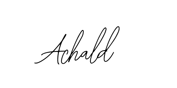 How to make Achald name signature. Use Bearetta-2O07w style for creating short signs online. This is the latest handwritten sign. Achald signature style 12 images and pictures png