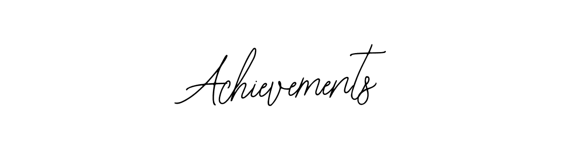 How to make Achievements name signature. Use Bearetta-2O07w style for creating short signs online. This is the latest handwritten sign. Achievements signature style 12 images and pictures png