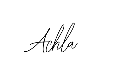 Use a signature maker to create a handwritten signature online. With this signature software, you can design (Bearetta-2O07w) your own signature for name Achla. Achla signature style 12 images and pictures png