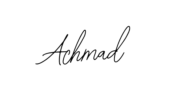 Design your own signature with our free online signature maker. With this signature software, you can create a handwritten (Bearetta-2O07w) signature for name Achmad. Achmad signature style 12 images and pictures png